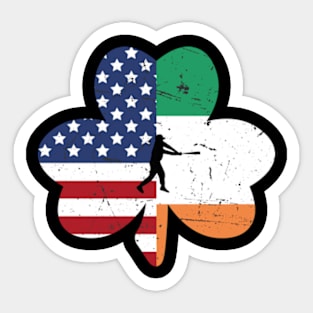 American Irish Baseball Shamrock St Patricks Day Sticker